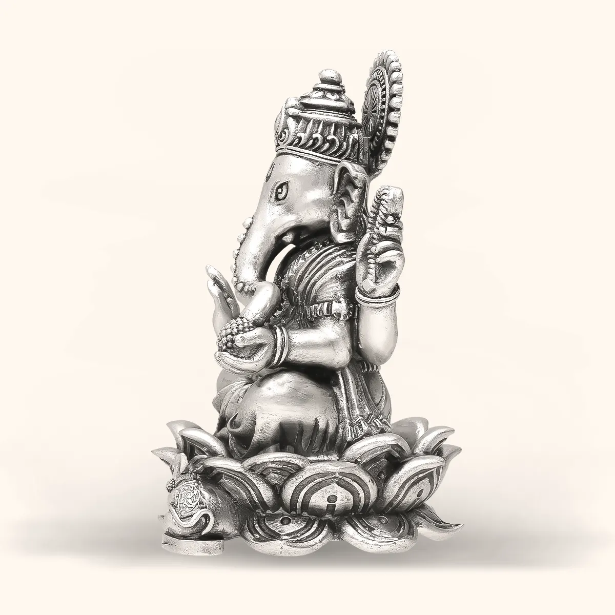 925 Antique Silver Idol Ganesh - Image 3