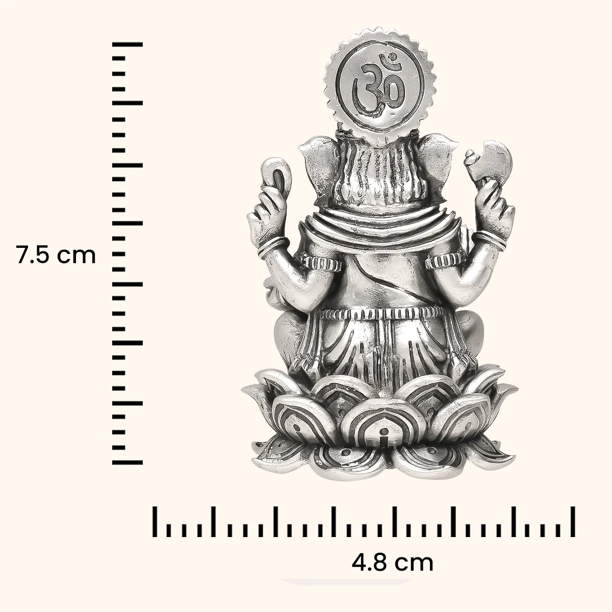 925 Antique Silver Idol Ganesh - Image 4