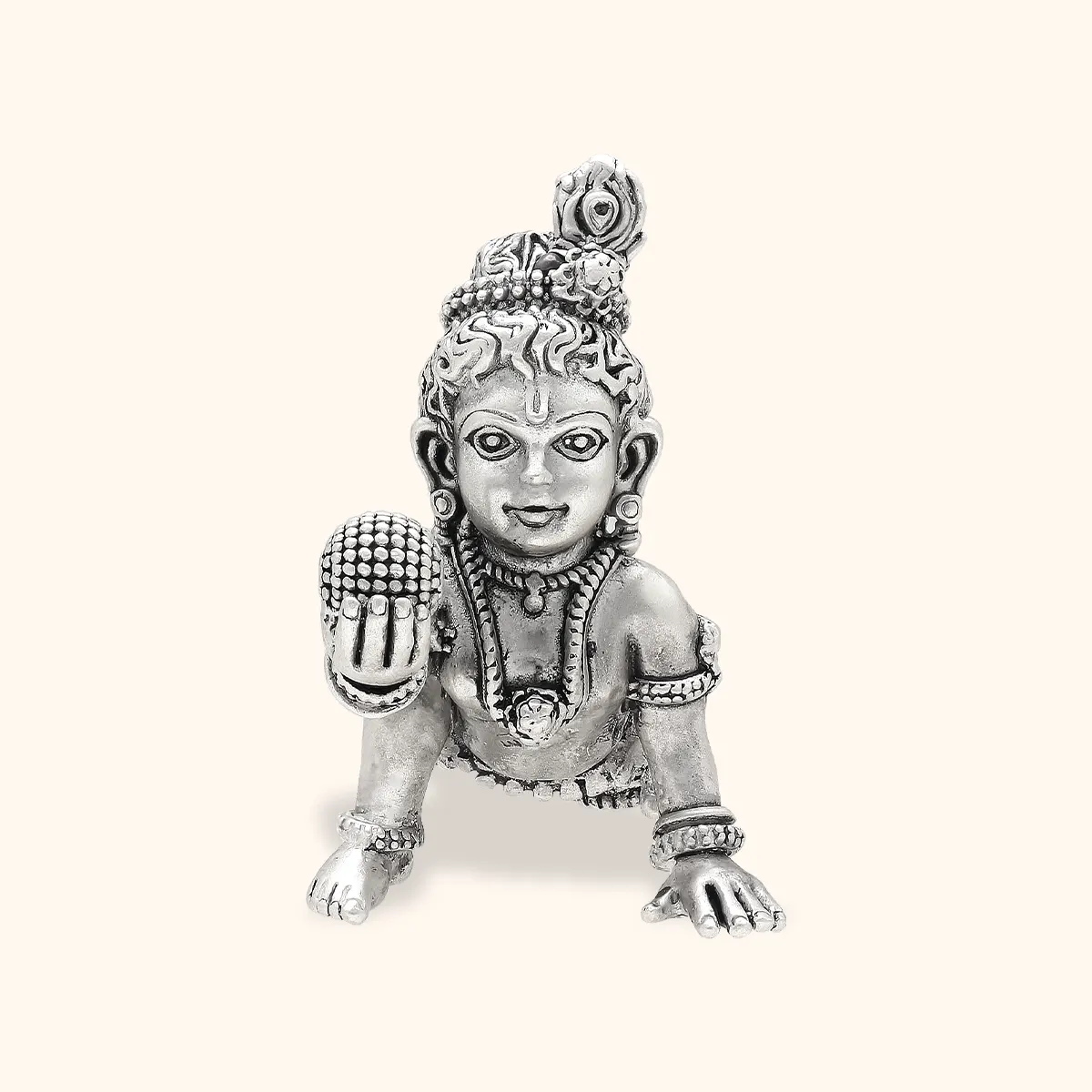 925 Antique Silver Matte Balkrishna Idol - Image 2