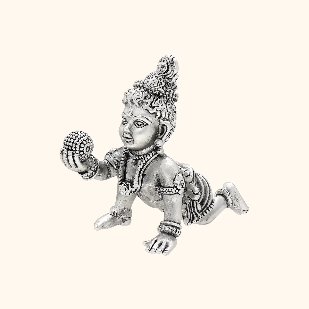 925 Antique Silver Matte Balkrishna Idol - Image 3