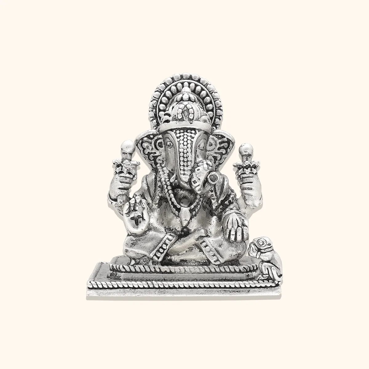 925 Antique Silver Ganesh Idol - Image 2
