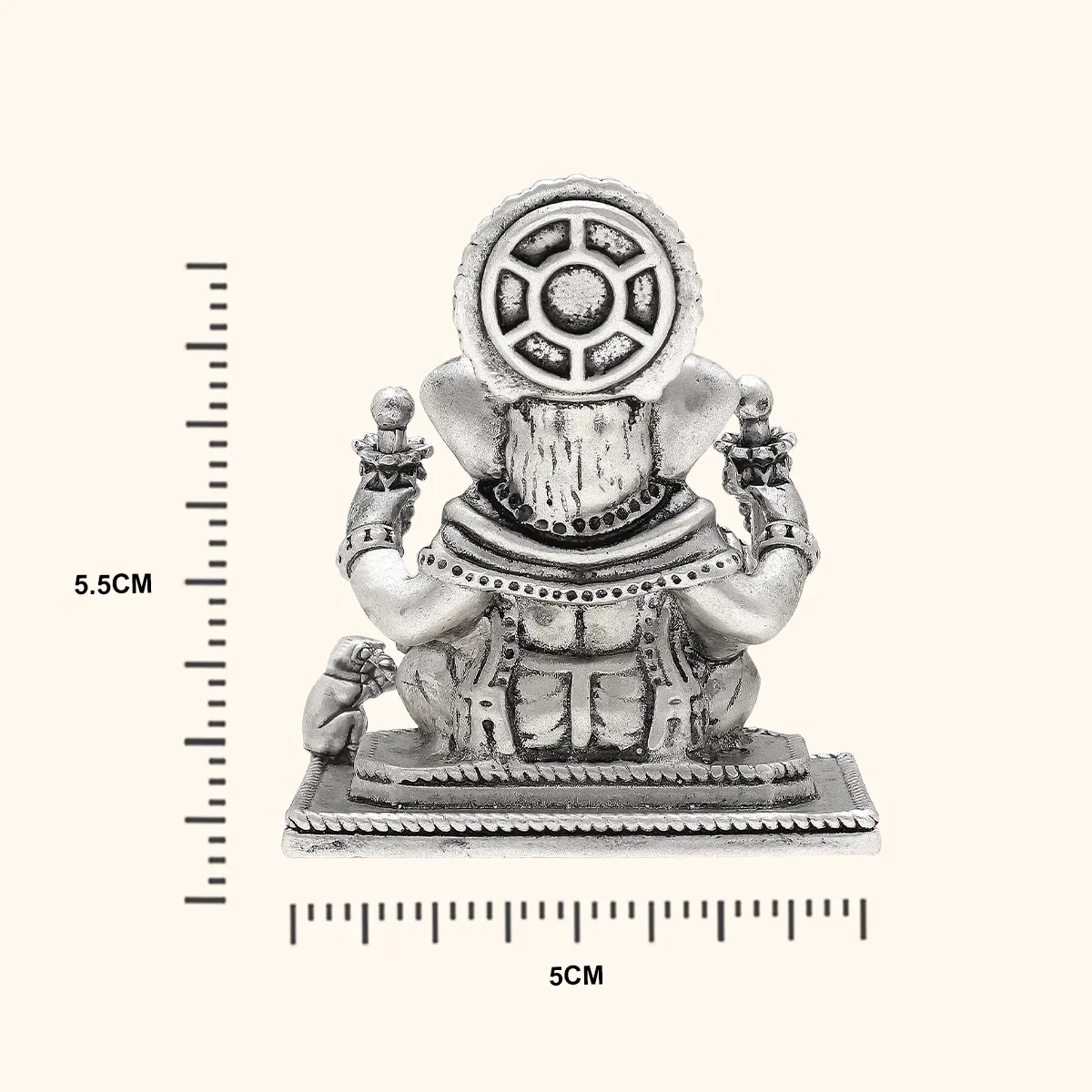 925 Antique Silver Ganesh Idol - Image 4