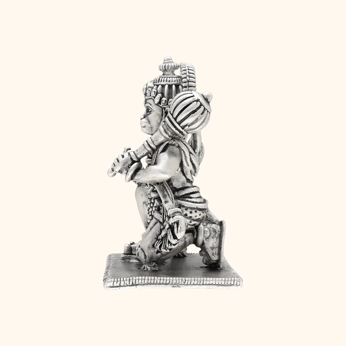 925 Antique Silver Matte Hanuman Idol - Image 3