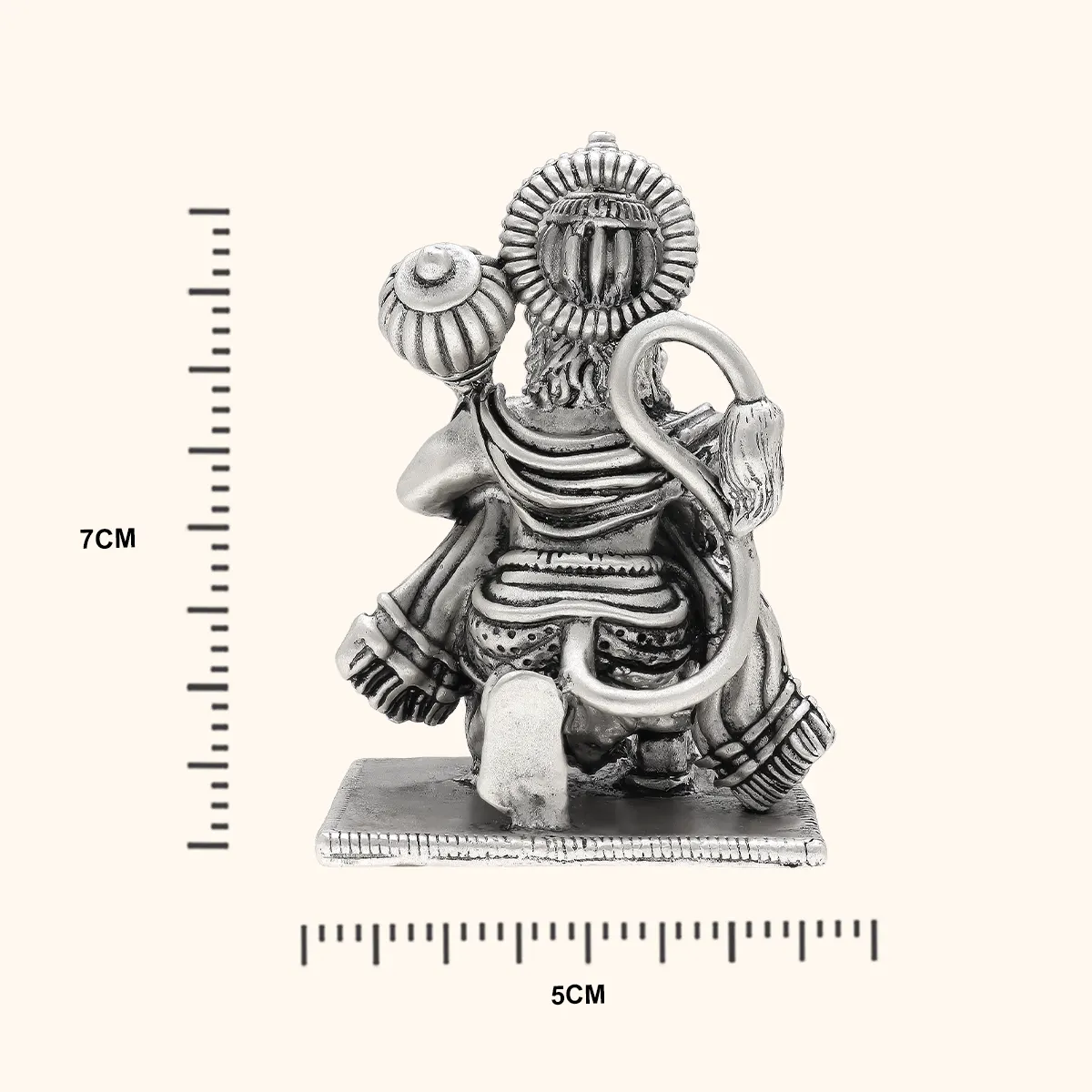 925 Antique Silver Matte Hanuman Idol - Image 4