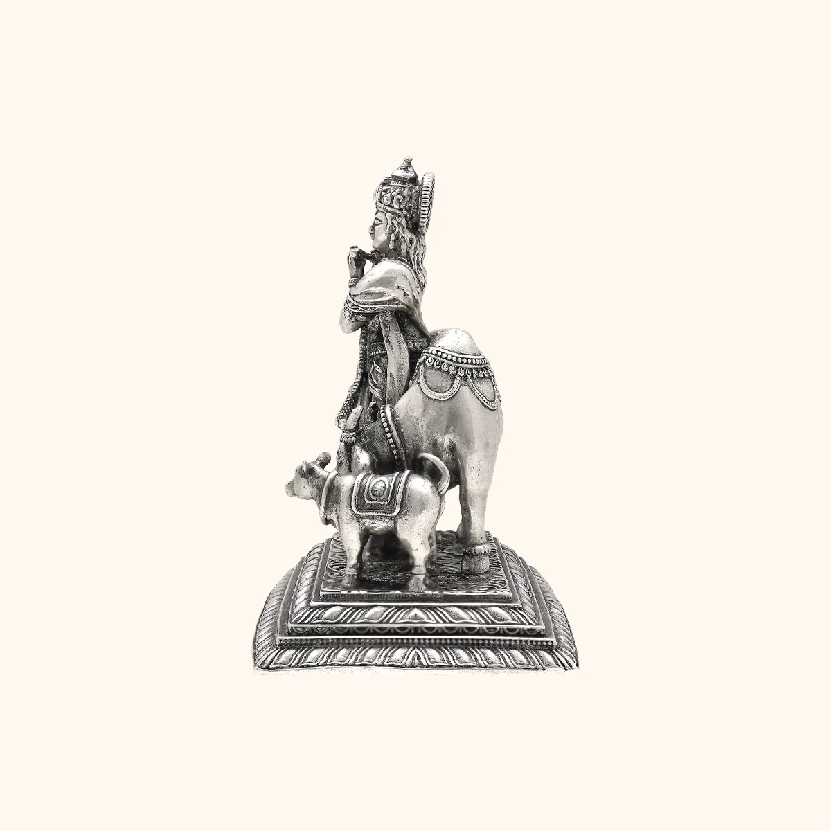 925 Antique Silver Matte Krishna Idol - Image 3