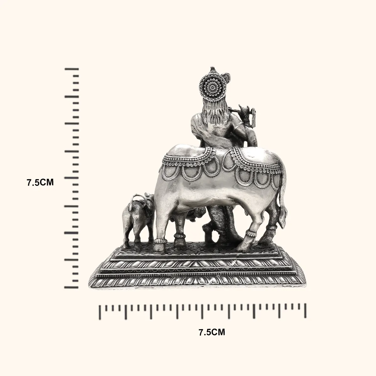 925 Antique Silver Matte Krishna Idol - Image 4