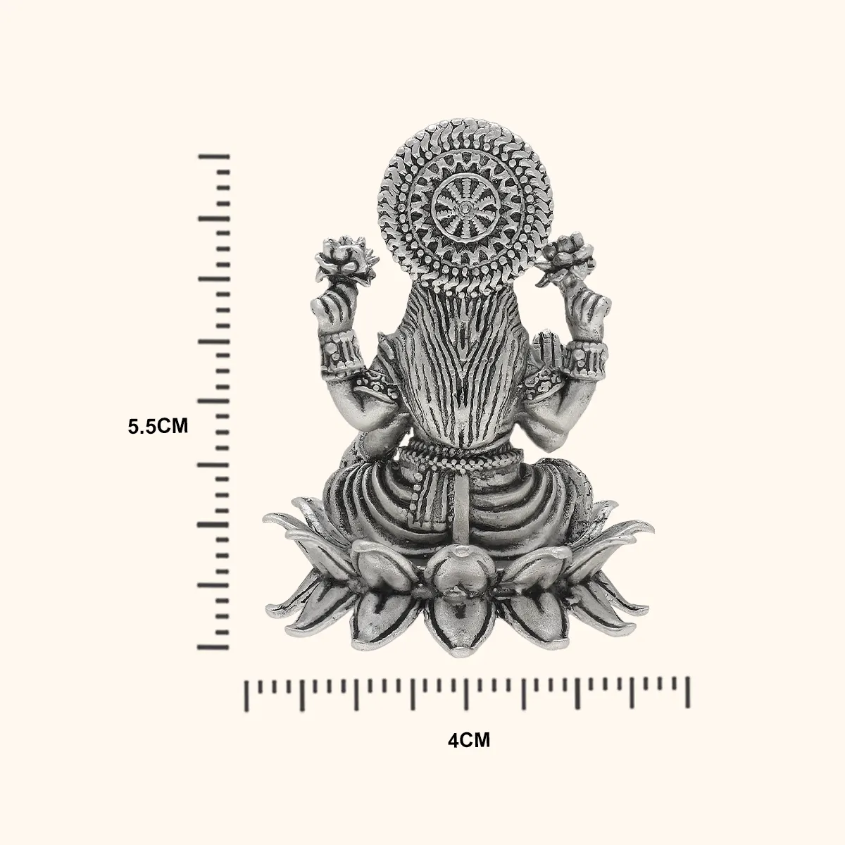 Antique 925 Silver Matte Lakshmi Idol - Image 4