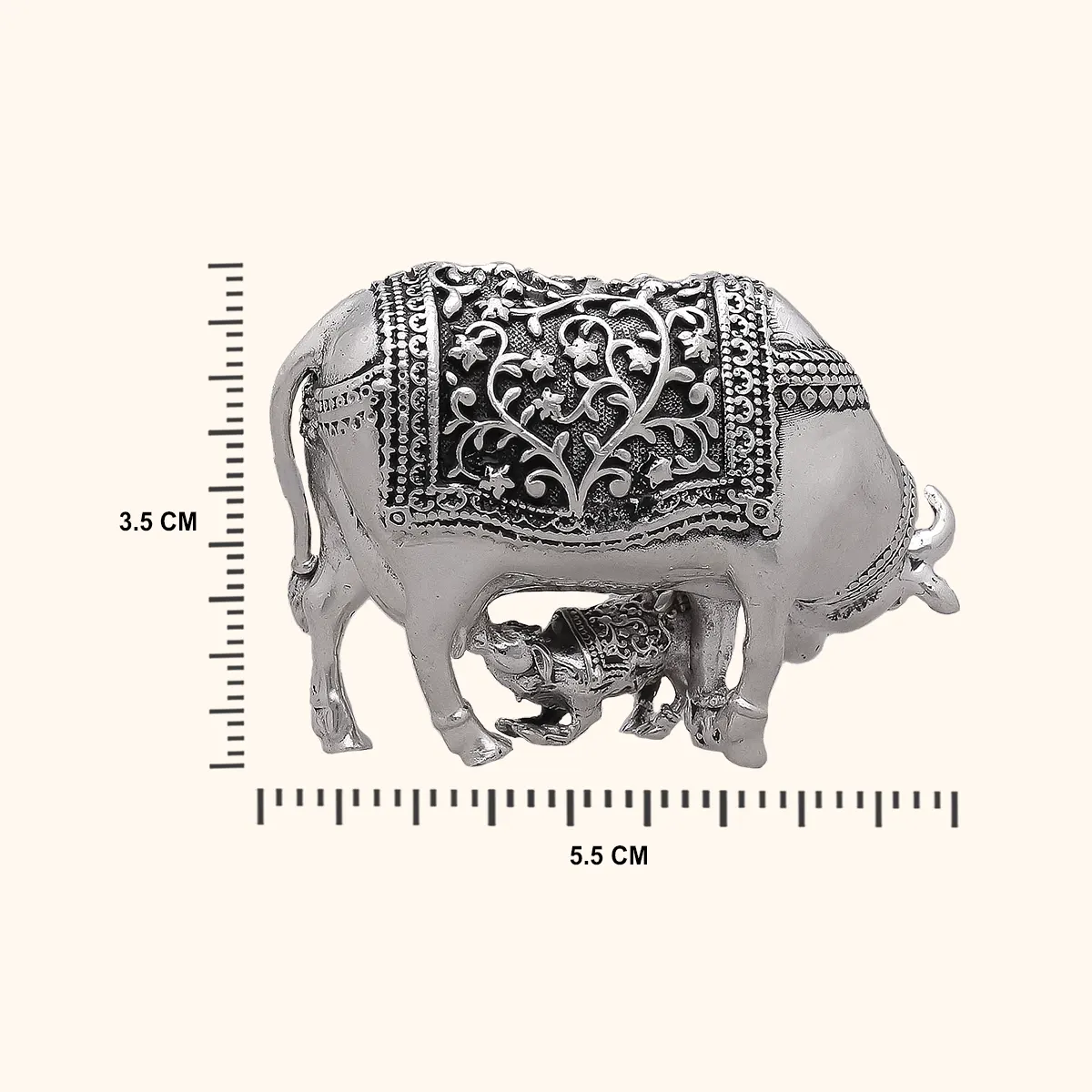 925 Silver Antique Cow & Calf Small Size - Image 3