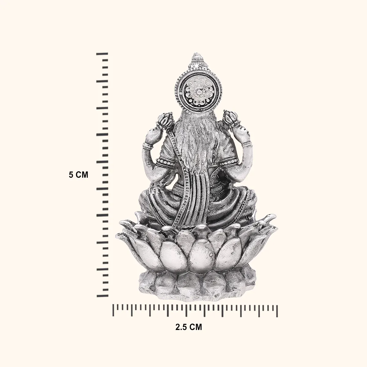925 Silver Antique kamal Laxmi - Image 3