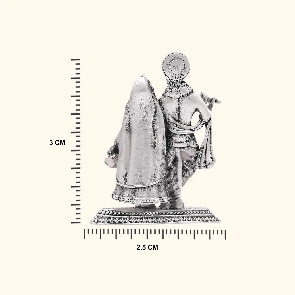 925 Silver Antique Radha Krishna - Image 3