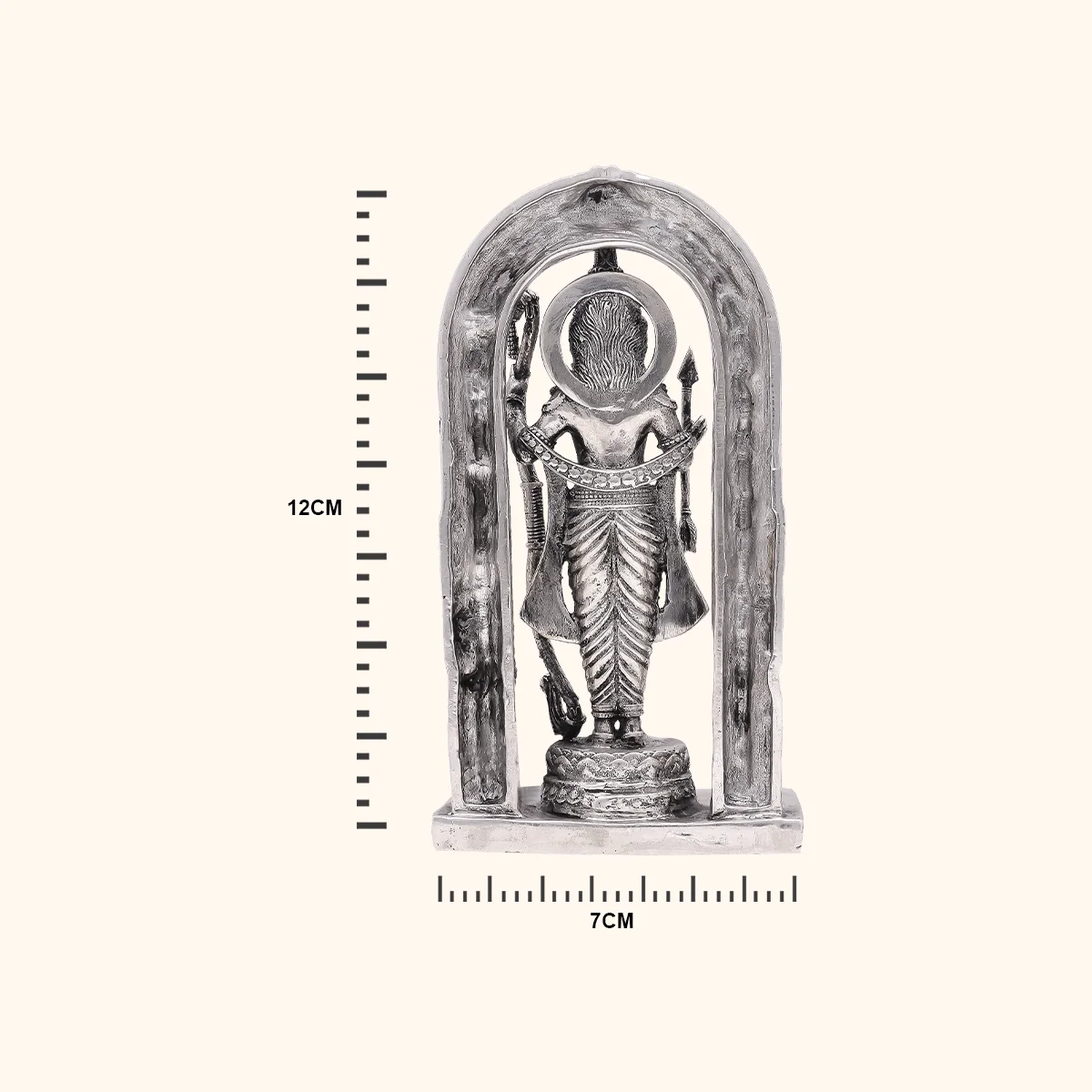 925 Silver Antique Ram Bhagwan Idol 381 gms - Image 3