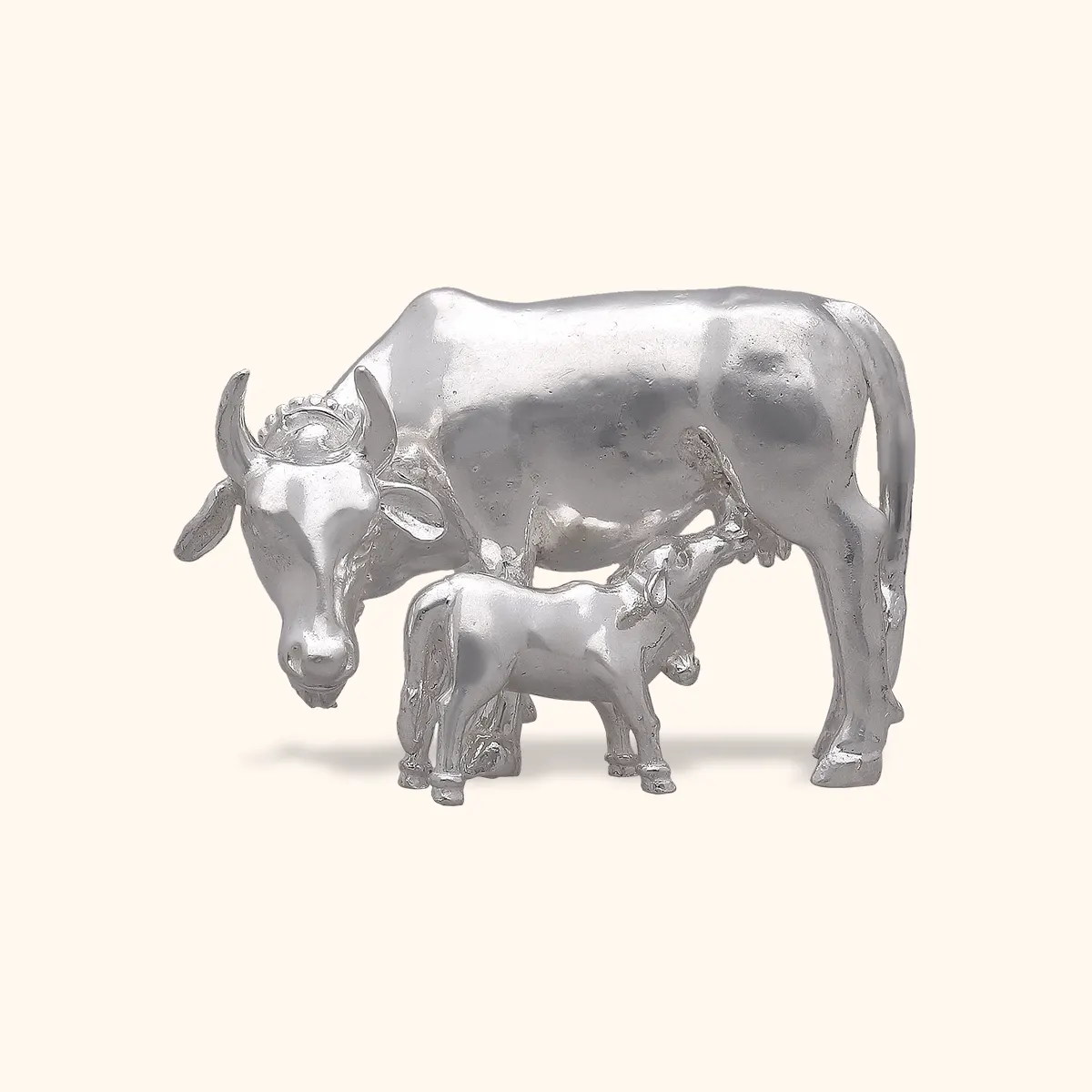 925 Silver Cow & Calf Medium Size - Image 2