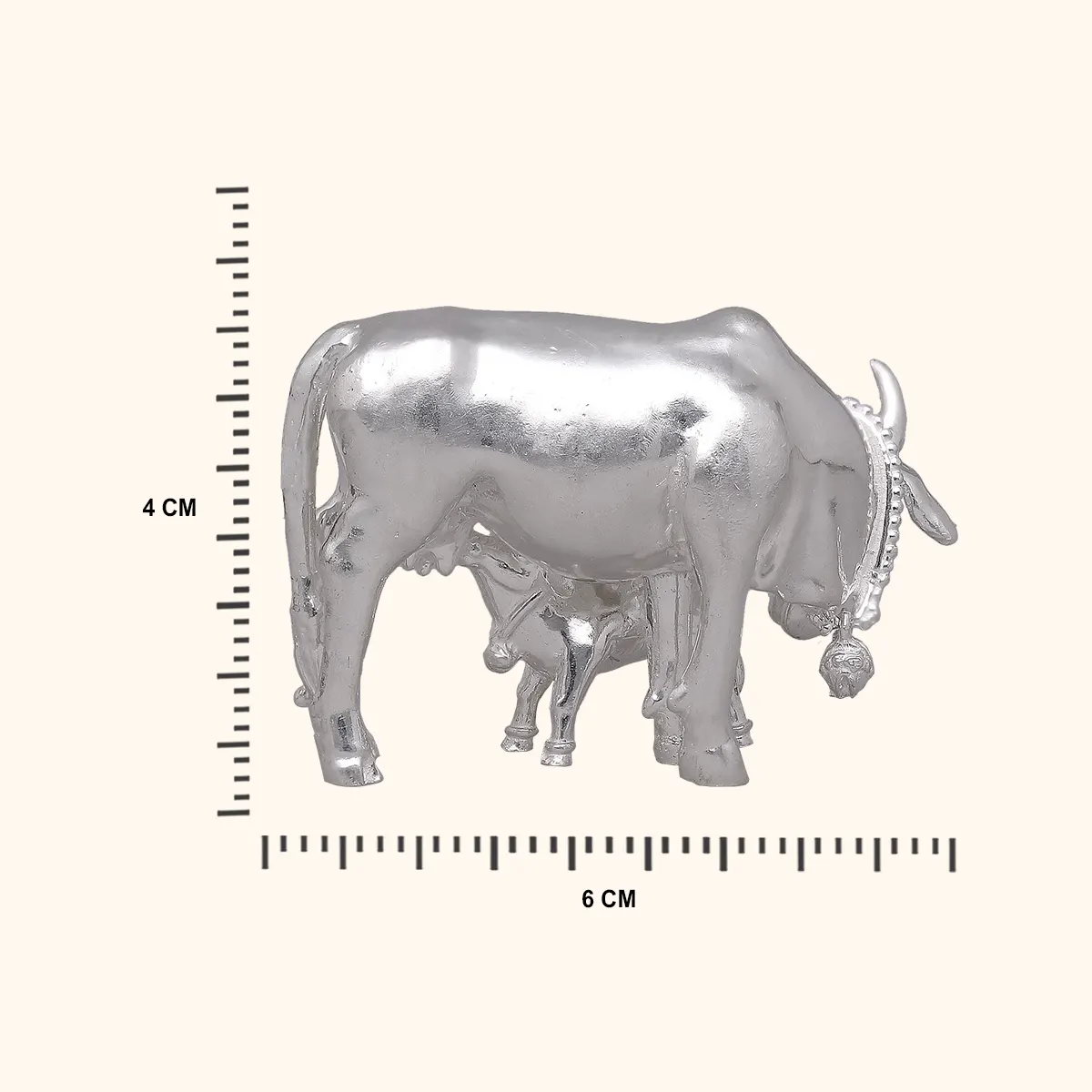 925 Silver Cow & Calf Medium Size - Image 3