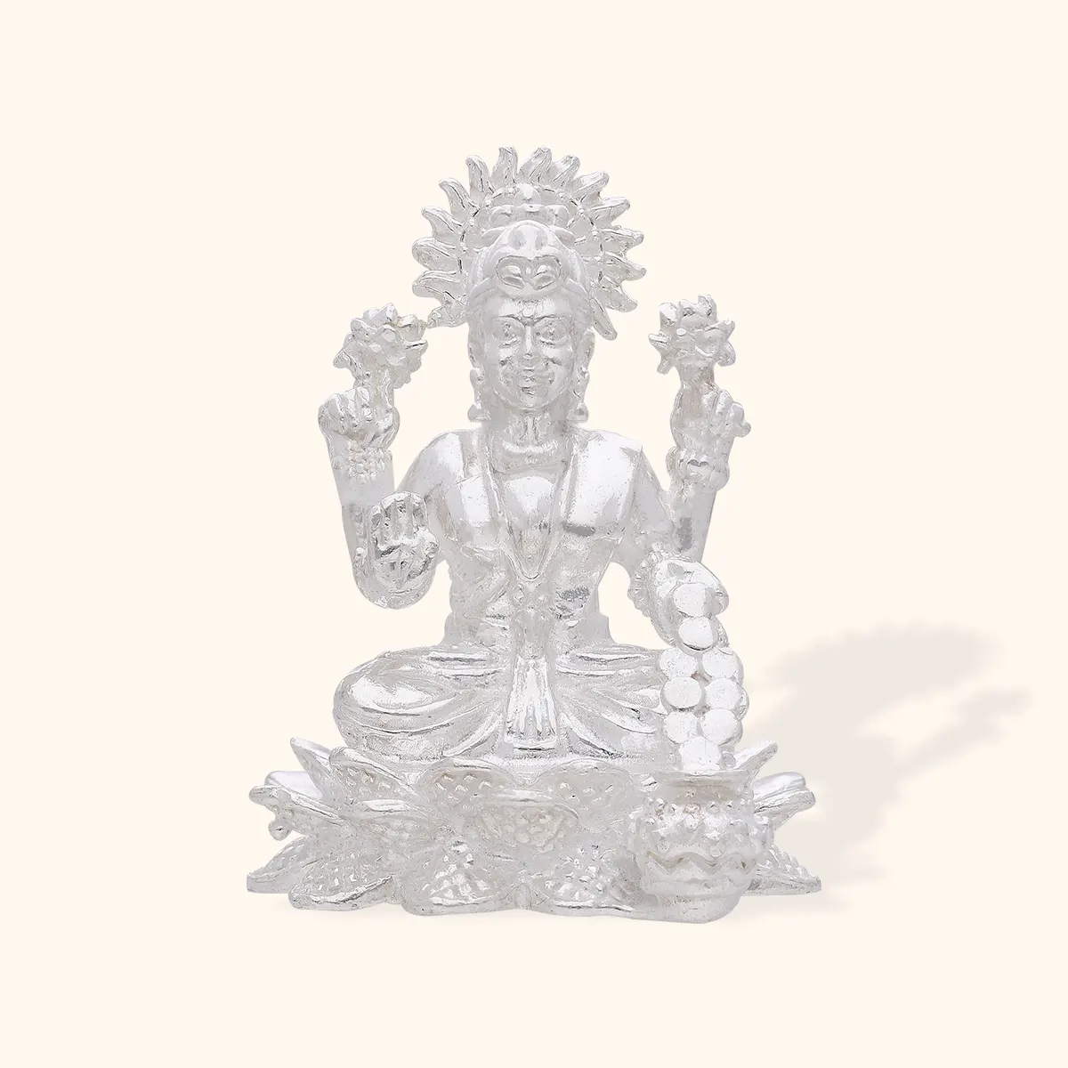 925 Silver Kamal Laxmi Ji Idol Medium Size - Image 2