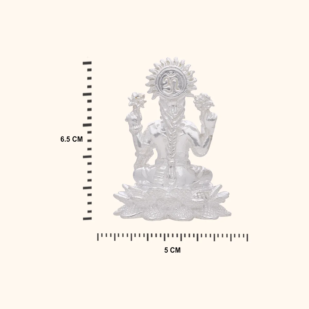 925 Silver Kamal Laxmi Ji Idol Medium Size - Image 3