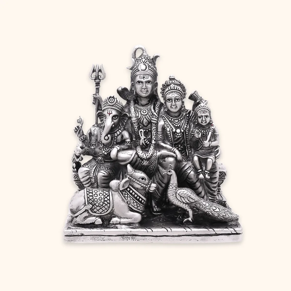 925 Silver Shiv Parivar Idol - Image 2