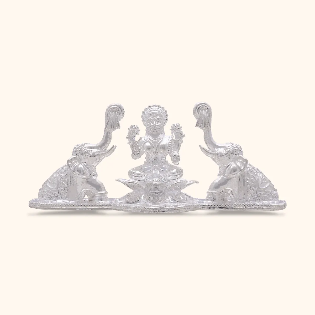 925 Silver Shri Lakshmi Gajalakshmi With elephants - Image 2
