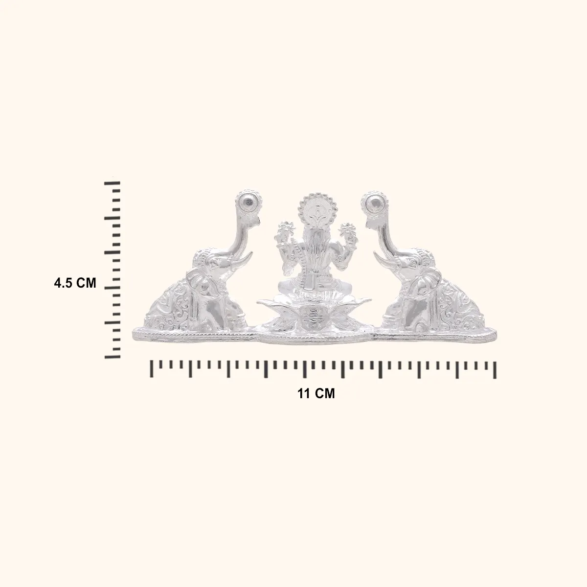 925 Silver Shri Lakshmi Gajalakshmi With elephants - Image 3