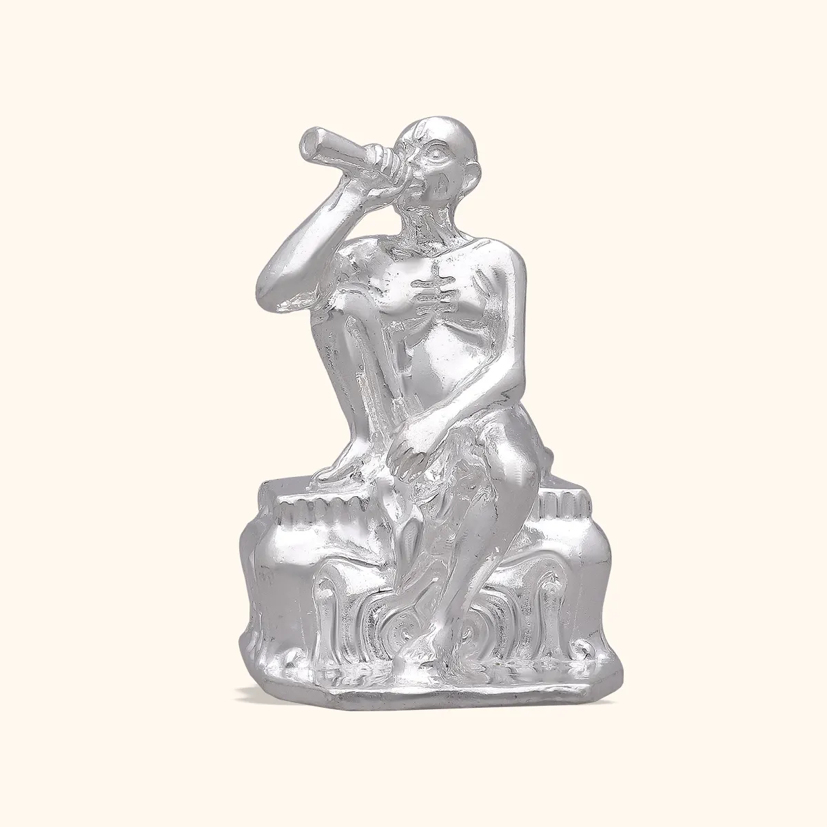 925 Silver Solid Gajanan Maharaj Idol Large Size - Image 2