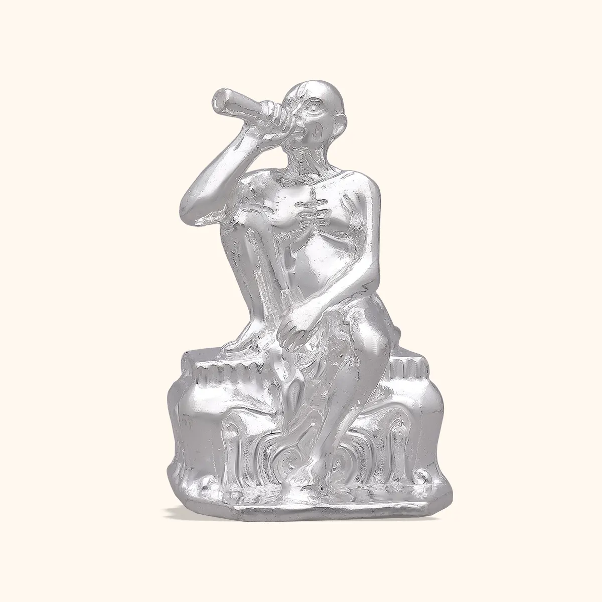 925 Silver Solid Gajanan Maharaj Idol Medium Size - Image 2