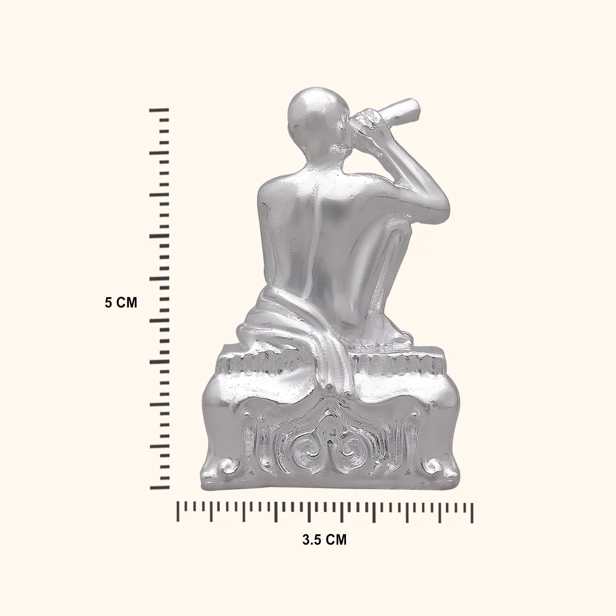 925 Silver Solid Gajanan Maharaj Idol Medium Size - Image 3