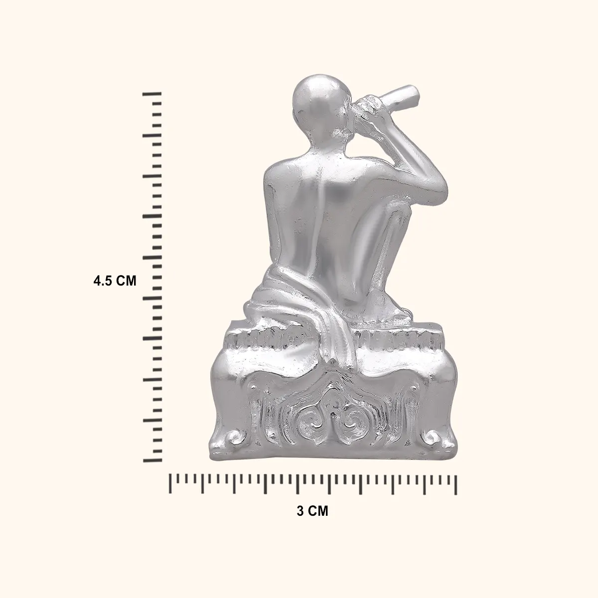 925 Silver Solid Gajanan Maharaj Idol Small Size - Image 3