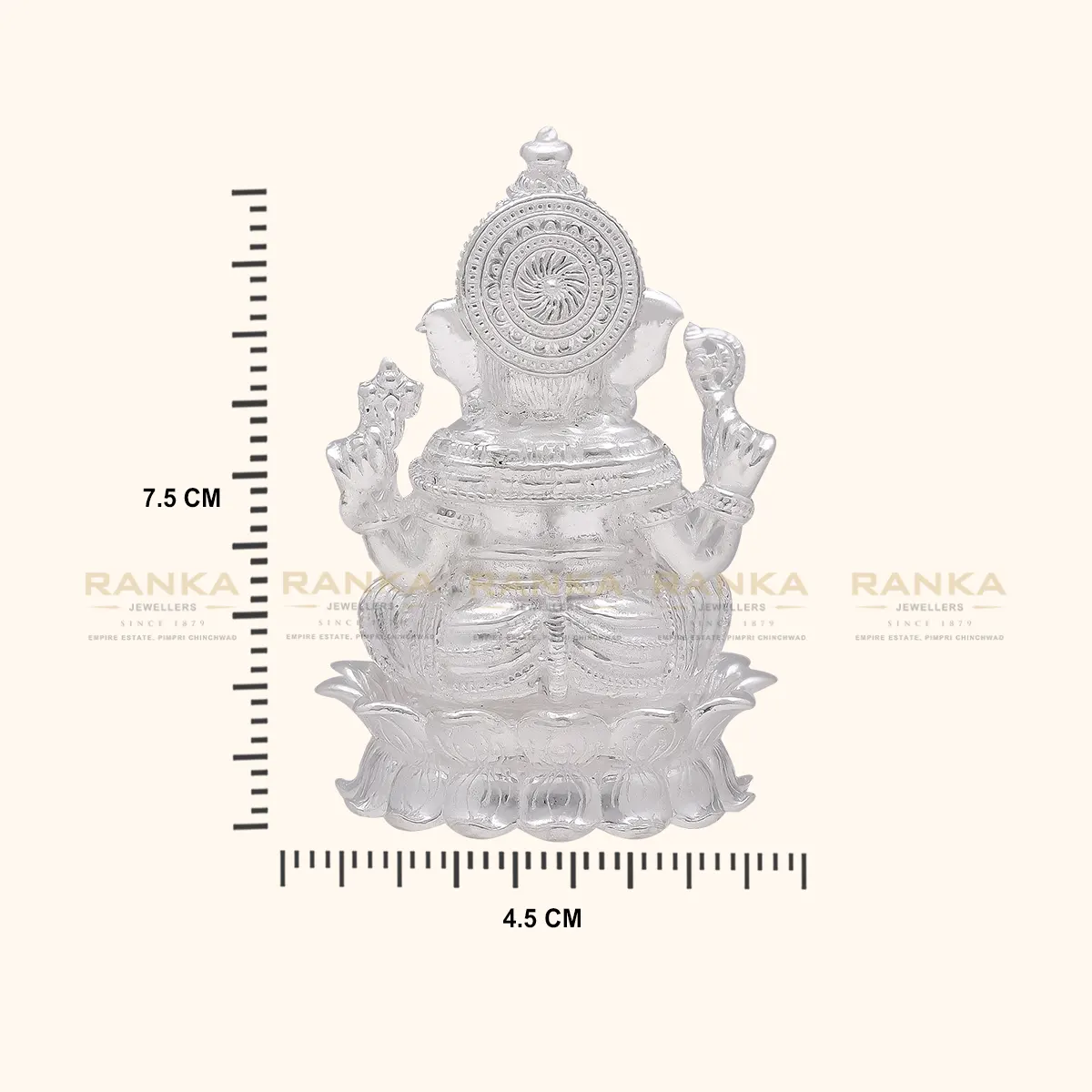 925 Silver Solid Kamal Ganeshji Idol - Image 2