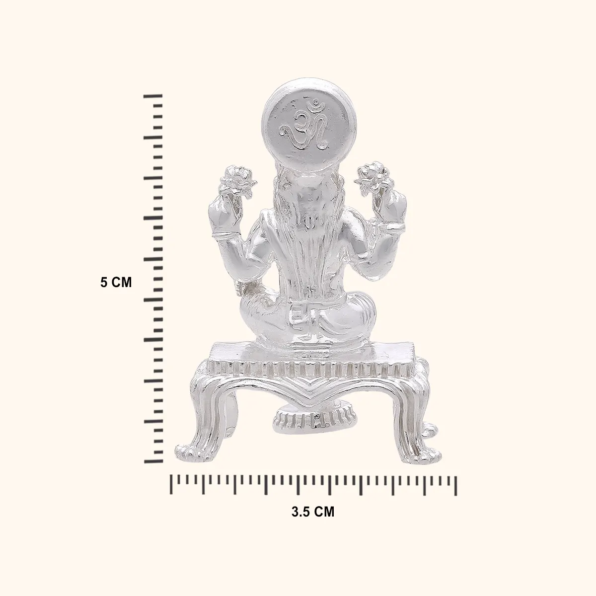 925 Silver Solid Patla Laxmi Idol - Image 3