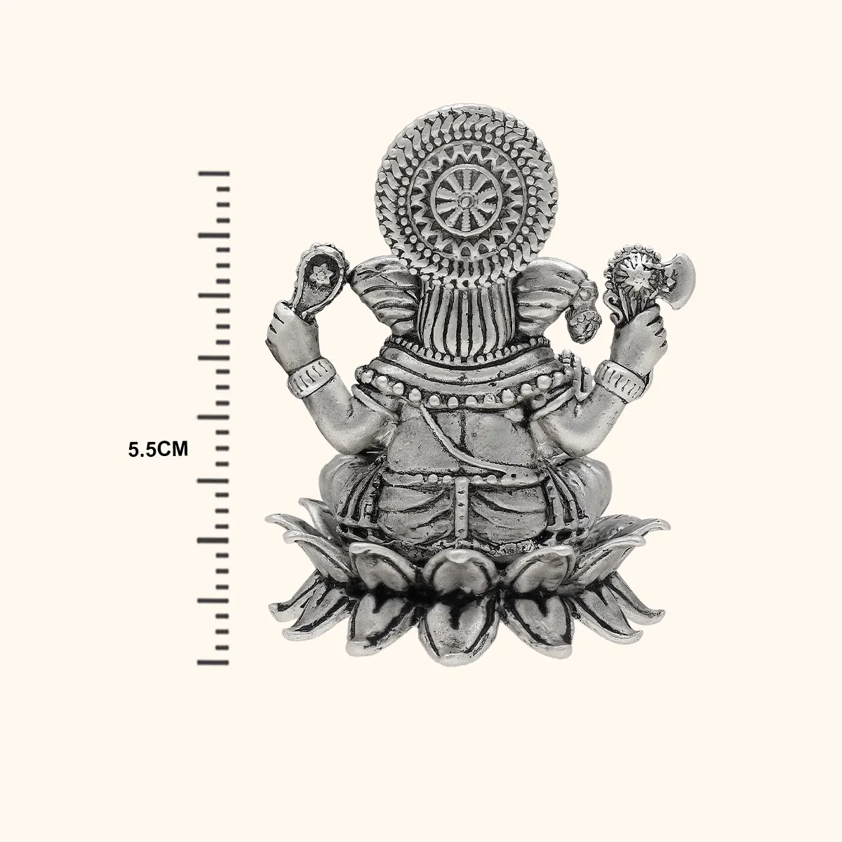 Antique 925 Silver Matte Ganesh Murti - Image 4