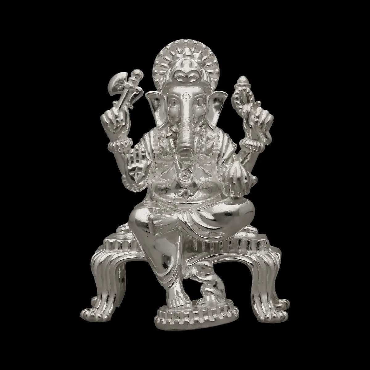 Divine 925 Silver Ganpathi Murthi - Image 2