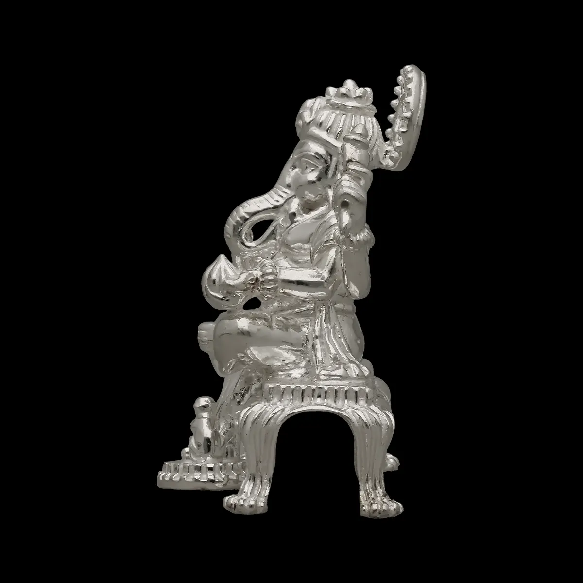 Divine Prosperity Embodied 925 Silver Ganpathi Murthi - Image 3