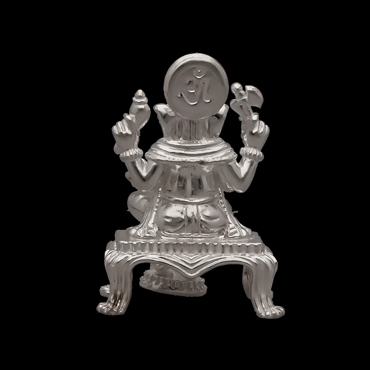 Divine Prosperity Embodied 925 Silver Ganpathi Murthi - Image 4