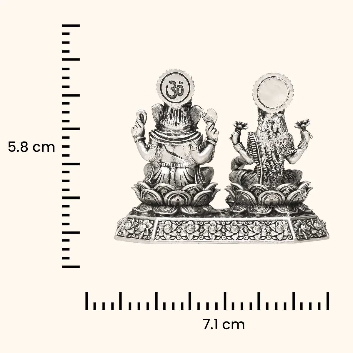 Ganpati & Lakshmi - Antique Silver Idol - Image 3
