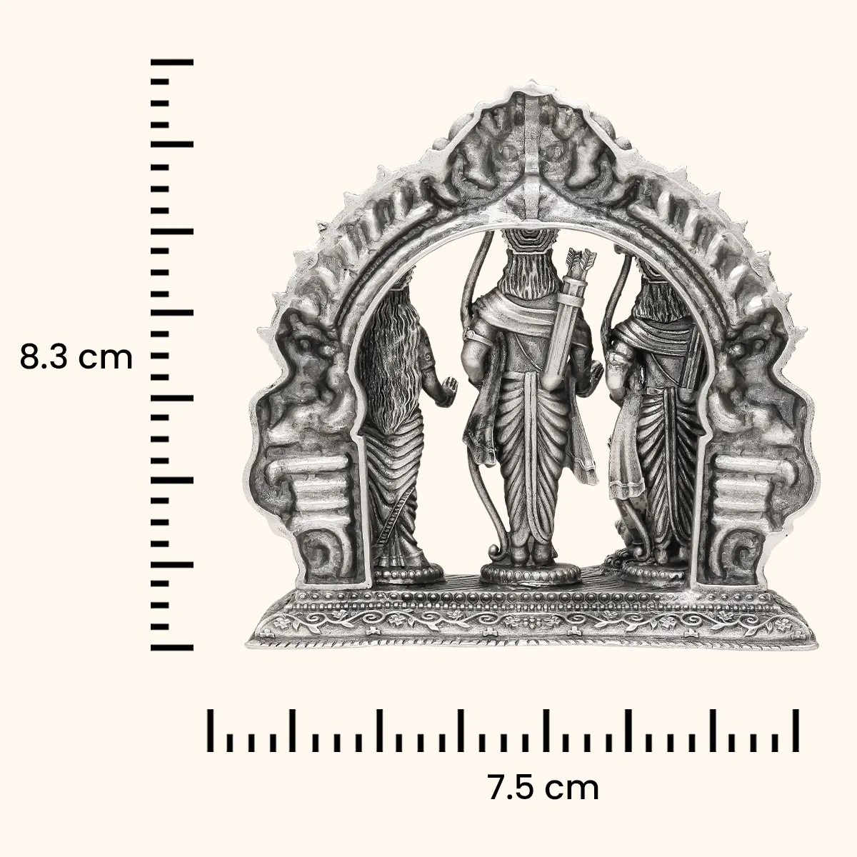 925 Ram Darbar - Antique Silver Idol 172 gms - Image 4