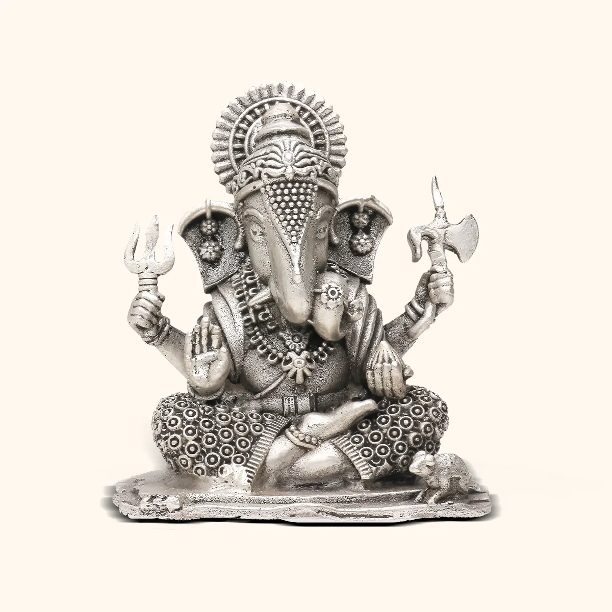 Shrimant Dagdusheth Murti - Anitque 925 Silver - Image 2