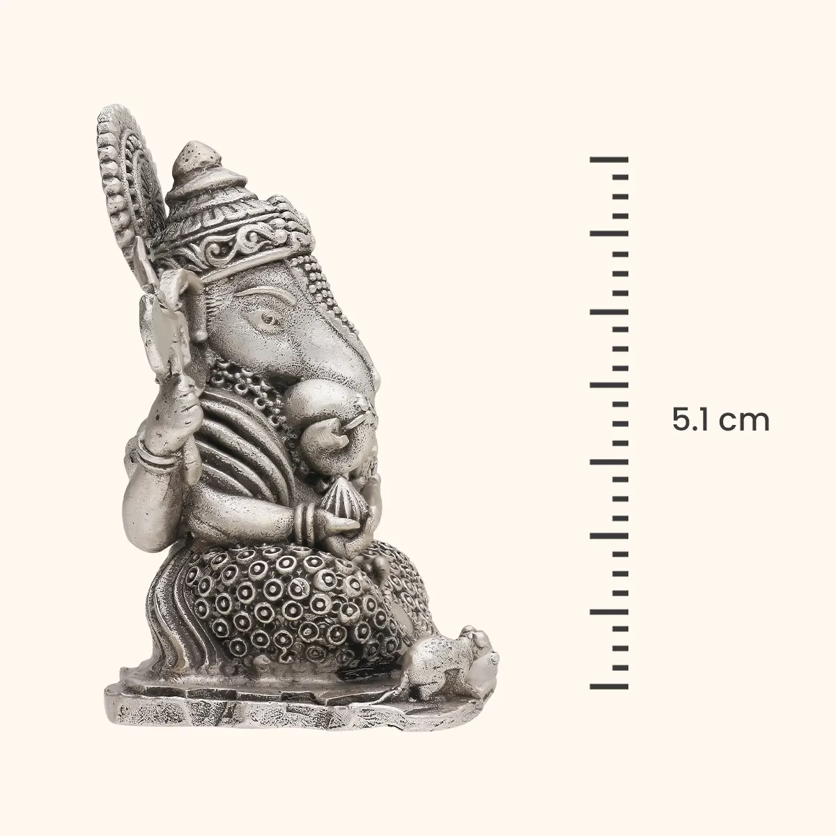 Shrimant Dagdusheth Murti - Anitque 925 Silver - Image 4